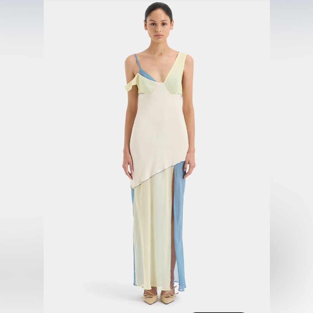 SIR THE LABEL THAMES SPLICE MIDI DRESS